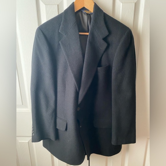 Brooks Brothers Union Made Navy 100% Camel Hair Blazer SZ 43S - Picture 1 of 12
